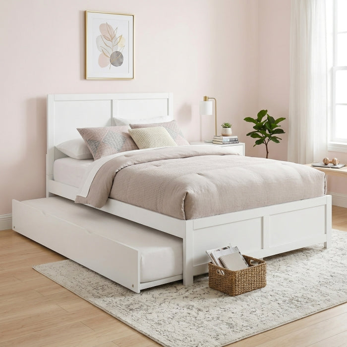 Galen White Full Platform Bed
