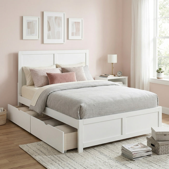 Galen White Full Platform Bed