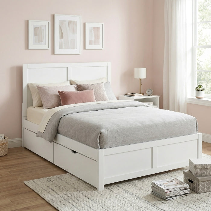 Galen White Full Platform Bed