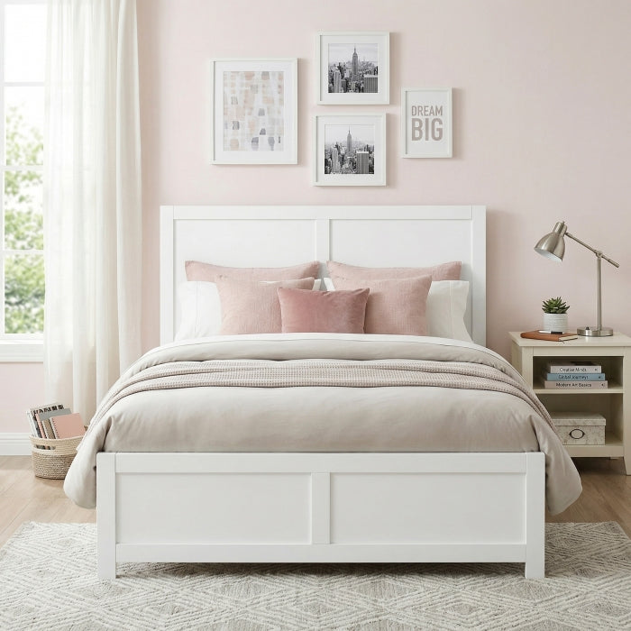 Galen White Full Platform Bed