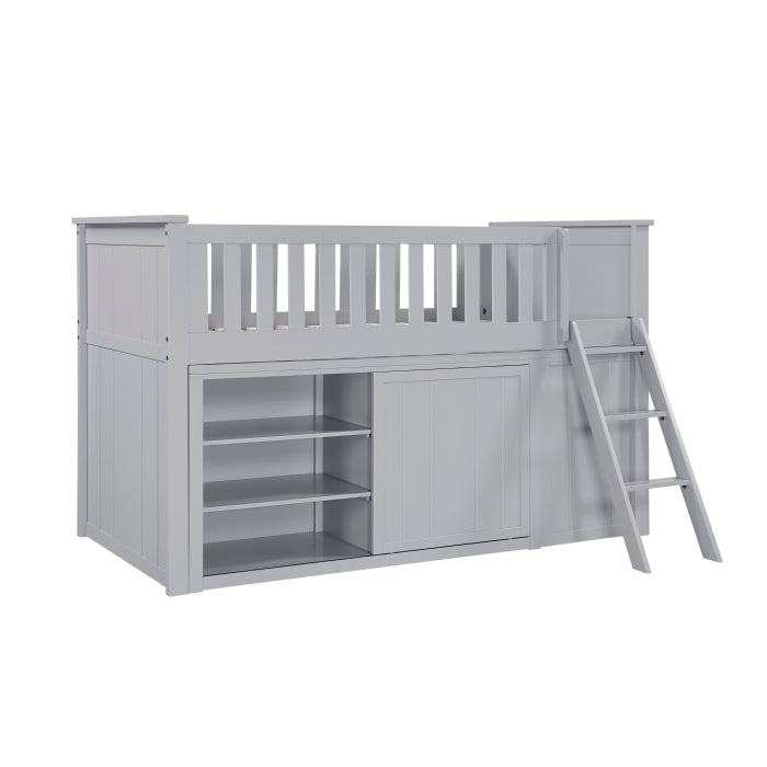 Orion Silver Low Loft Bunk With Bookcase And 2 Dressers