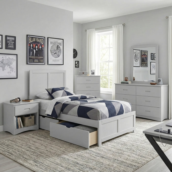 Orion Gray Twin Platform Bed