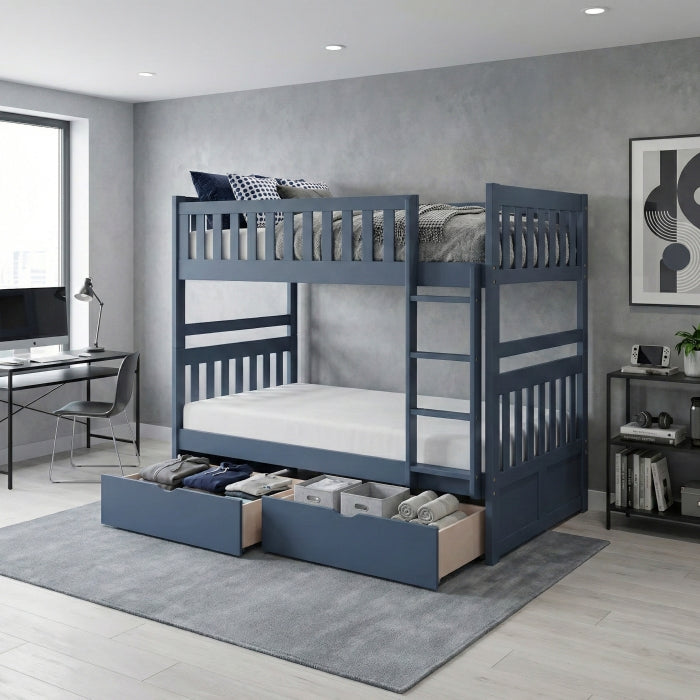 Nora Blue Twin Bunk Bed