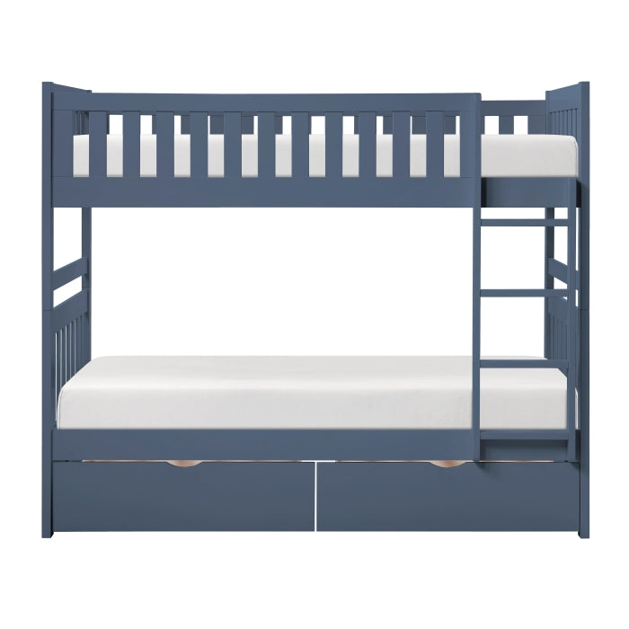 Nora Blue Twin Bunk Bed