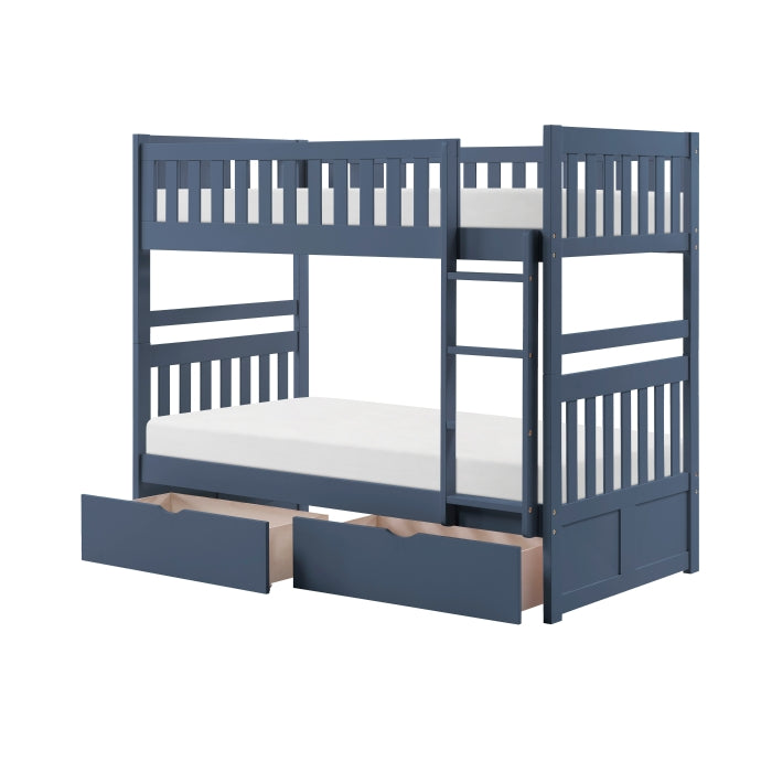 Nora Blue Twin Bunk Bed