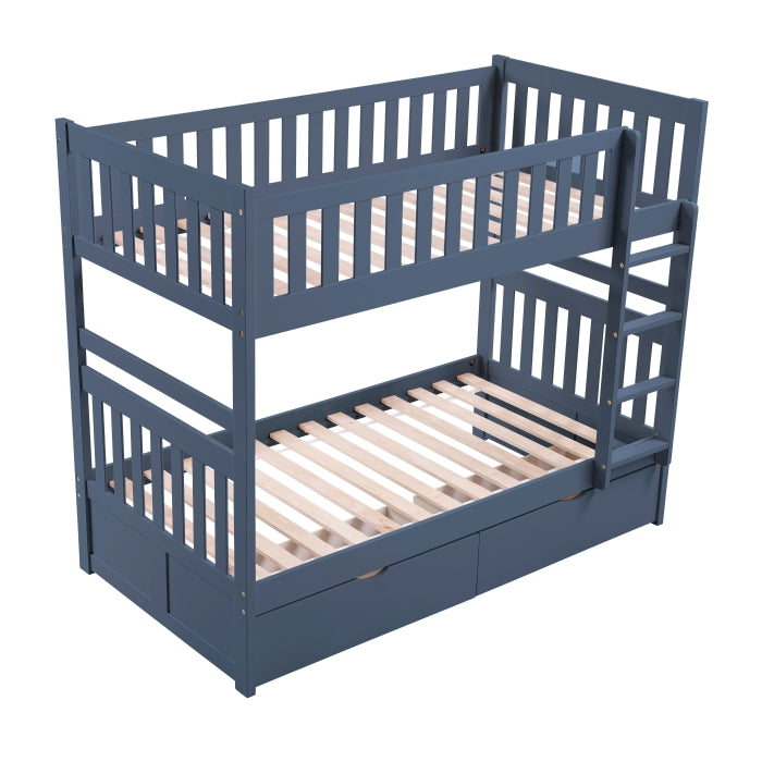 Nora Blue Twin Bunk Bed