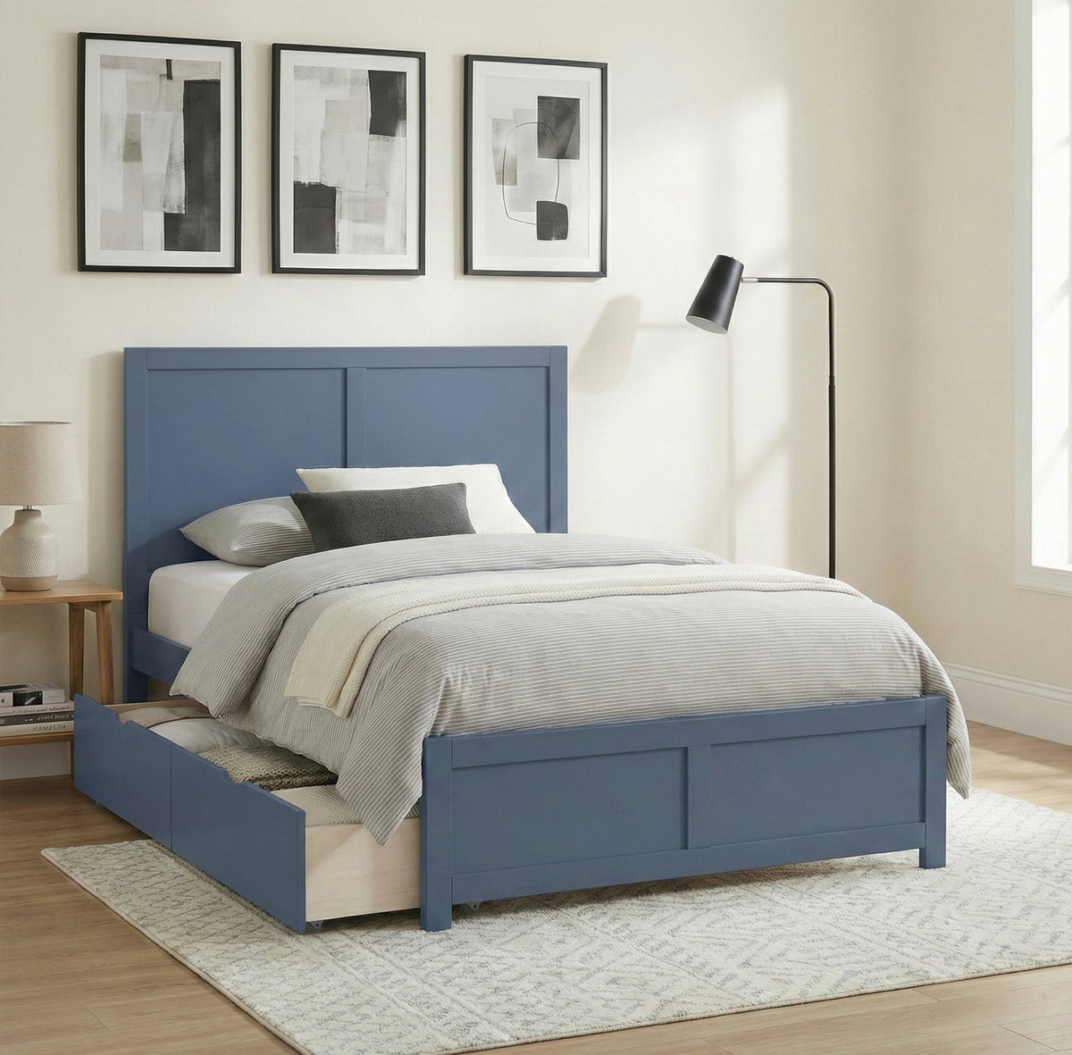 Nora Blue Full Platform Bed