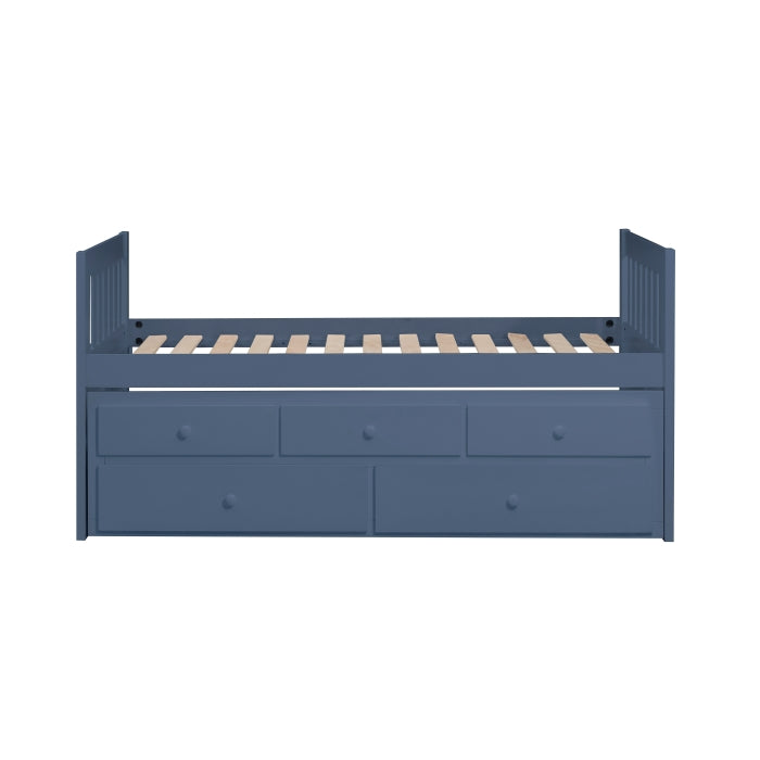 Nora Blue Twin Trundle Bed
