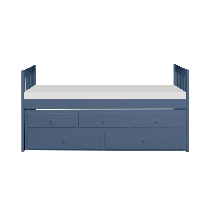 Nora Blue Twin Trundle Bed