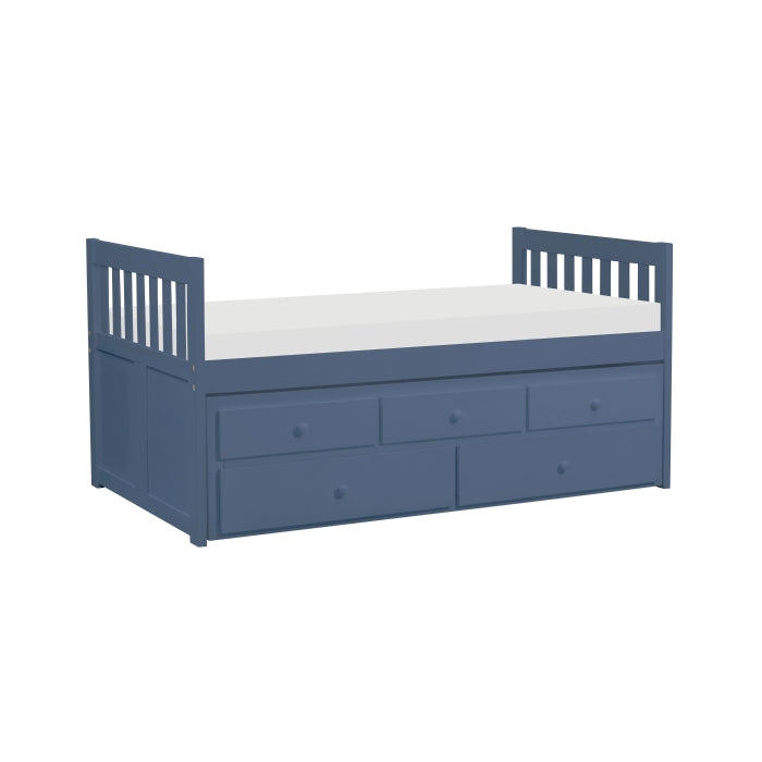 Nora Blue Twin Trundle Bed