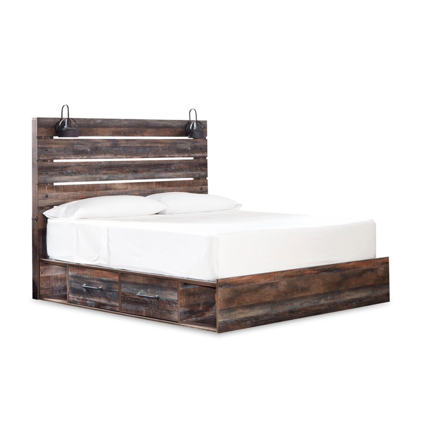 Drystan Multi King Panel Bed with Storage, Dresser, Mirror, Chest and 2 Nightstands