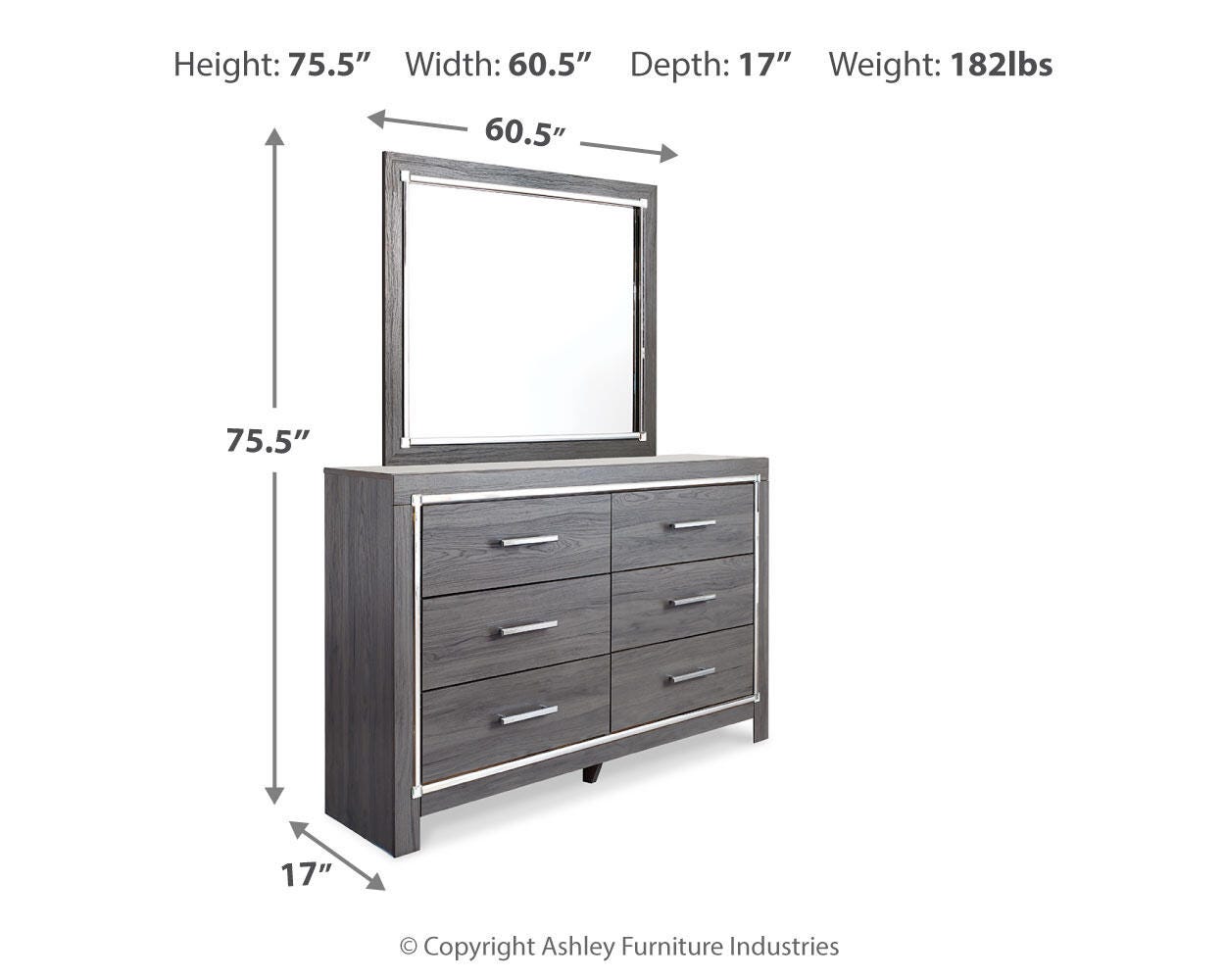 Lodanna Gray Full Storage Bed, Dresser, Mirror and 2 Nightstands (Online Special Price)