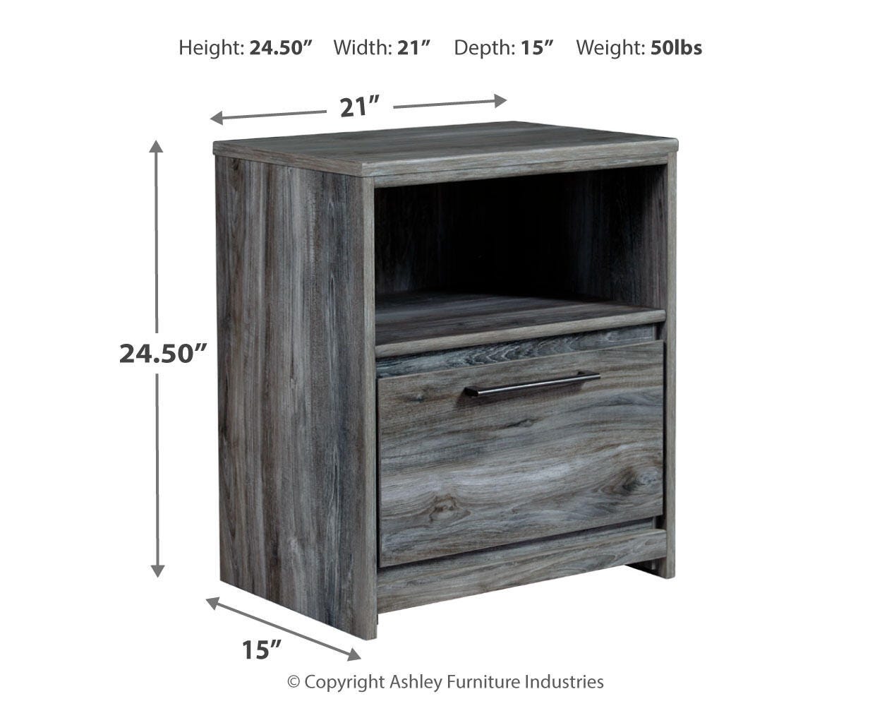 Baystorm Gray King Panel Bed, Dresser, Mirror, Chest and Nightstand