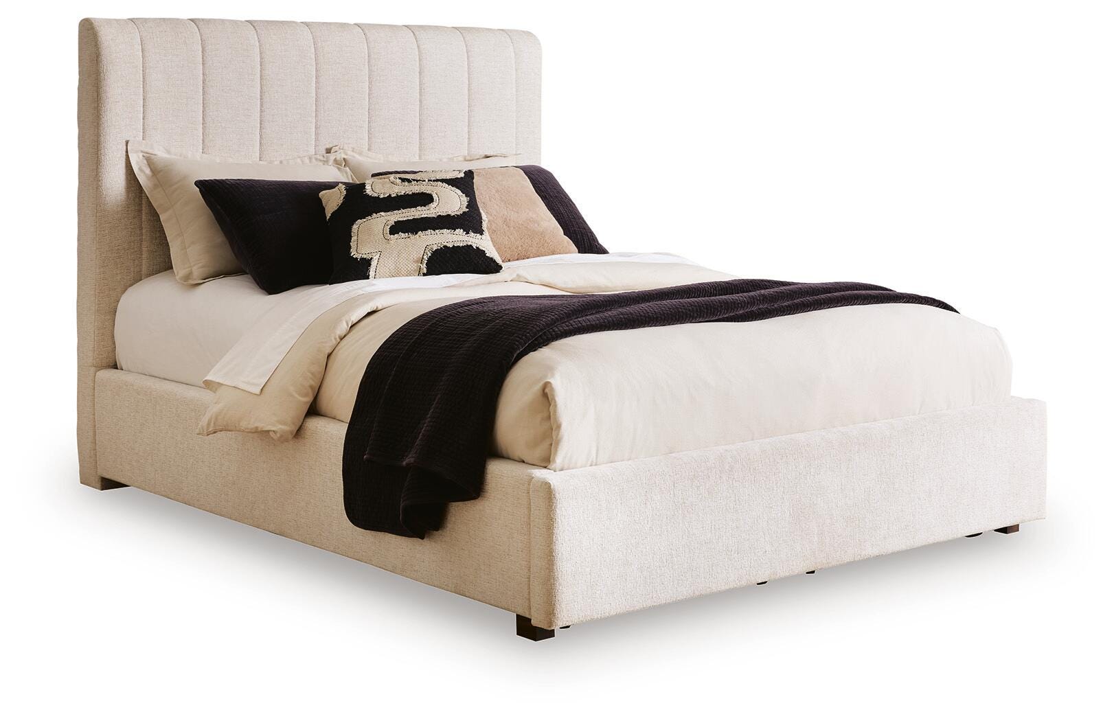 Brizmore Beige Queen Upholstered Storage Bed
