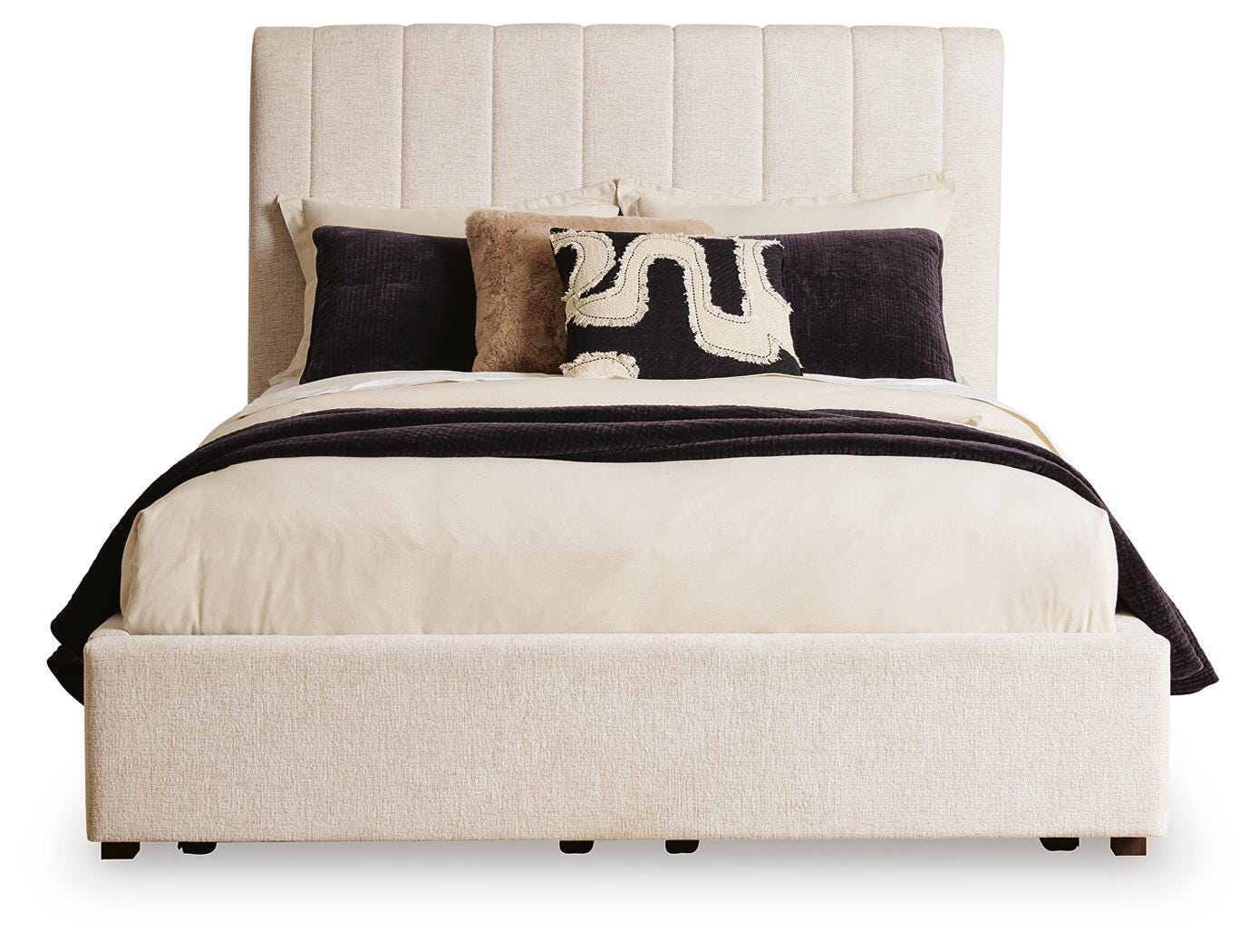 Brizmore Beige Queen Upholstered Storage Bed