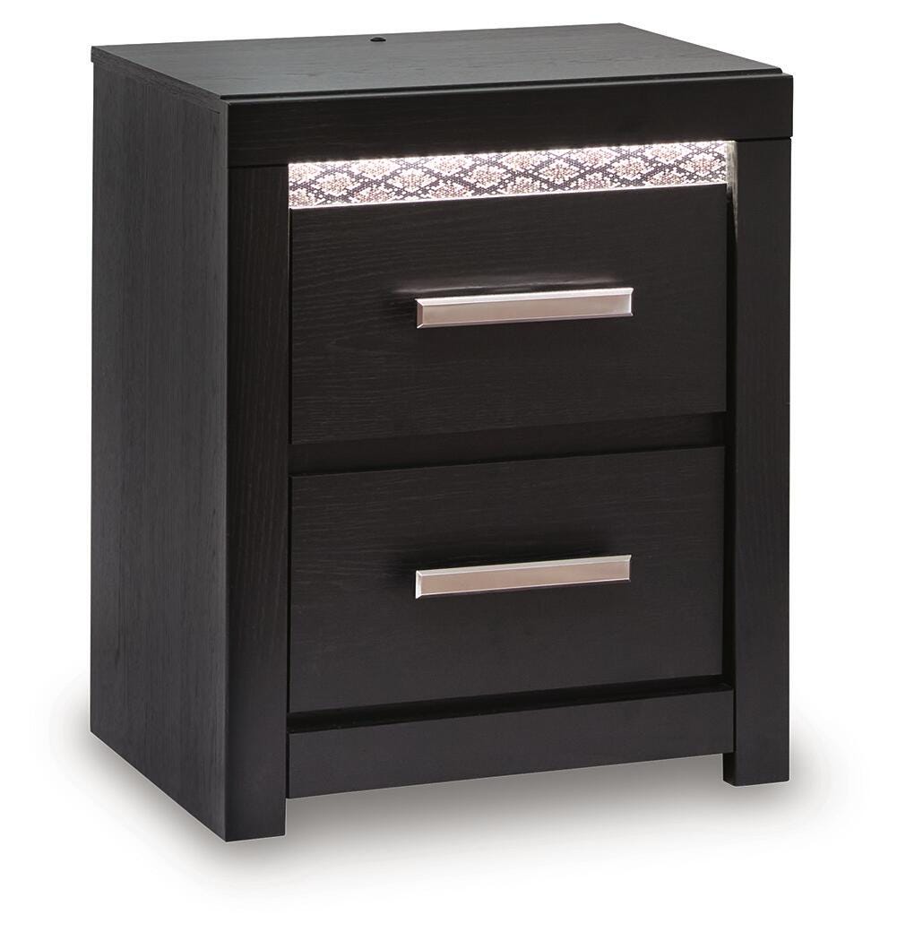 Brizmore Black Two Drawer Nightstand