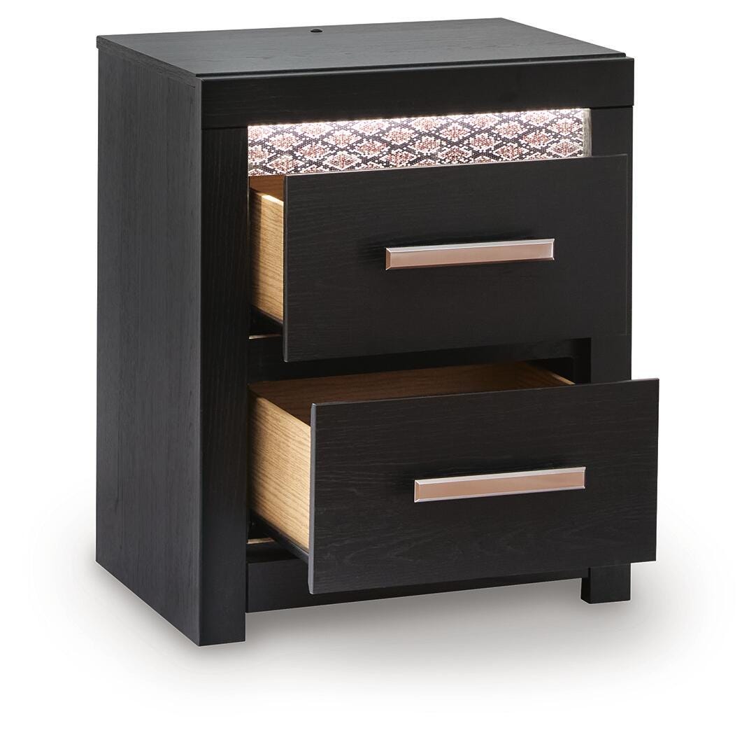 Brizmore Black Two Drawer Nightstand