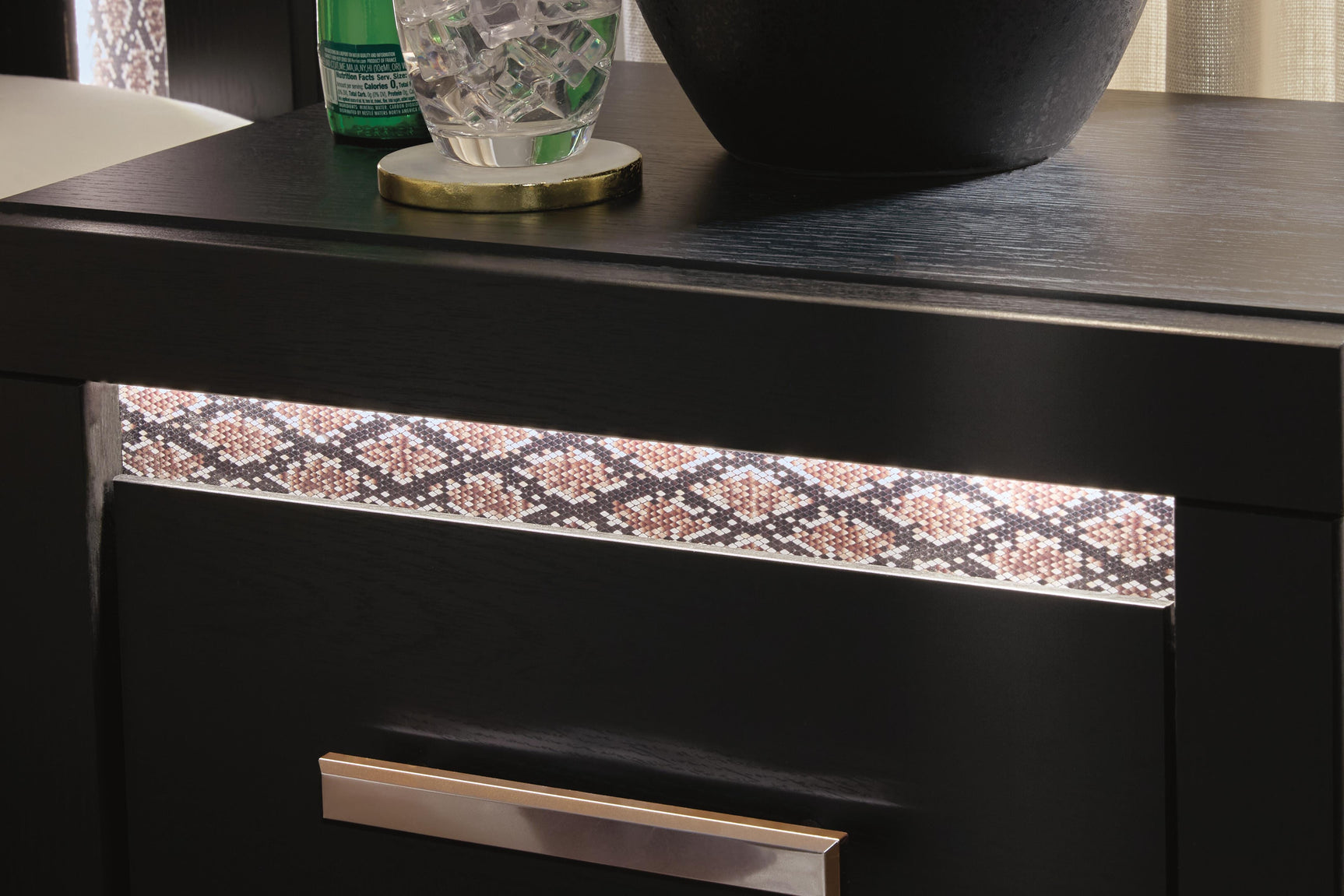 Brizmore Black Two Drawer Nightstand