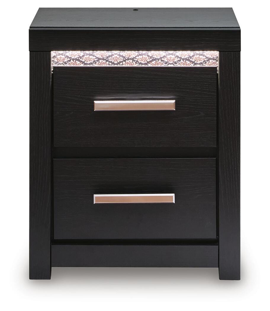 Brizmore Black Two Drawer Nightstand