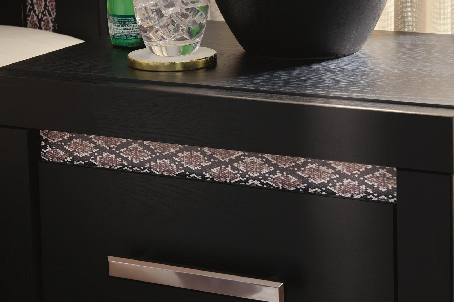 Brizmore Black Two Drawer Nightstand