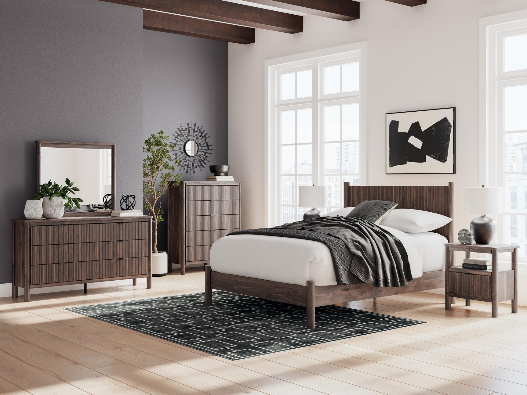 Cadmori Brown Wide Chest of Drawers