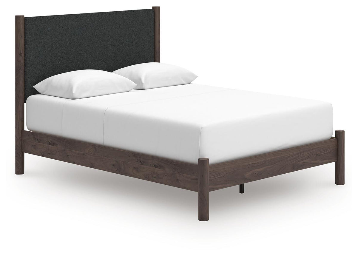 Pamytta Brown Queen Panel Bed, Dresser, Mirror and Nightstand