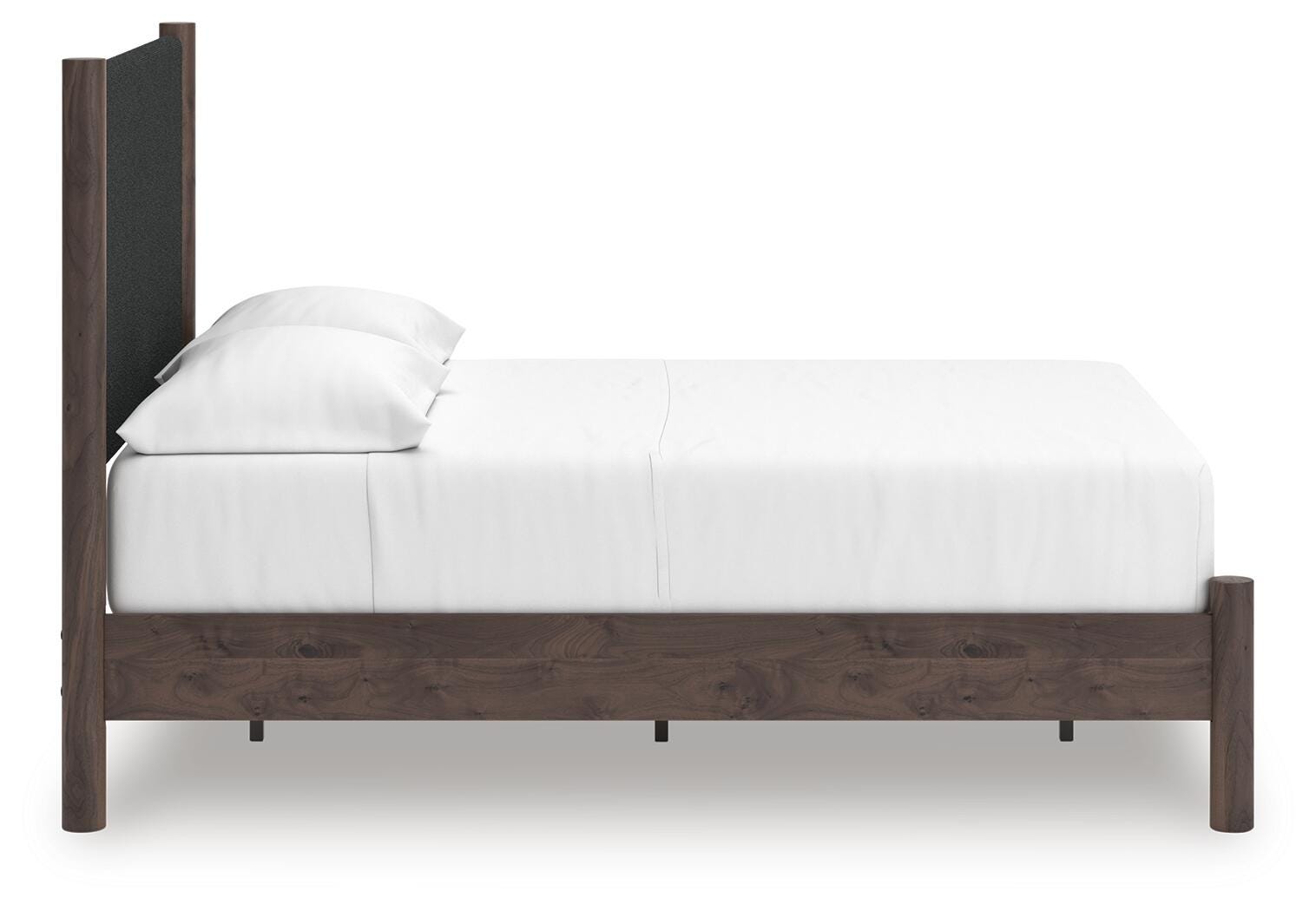 Cadmori Brown Full Upholstered Panel Platform Bed