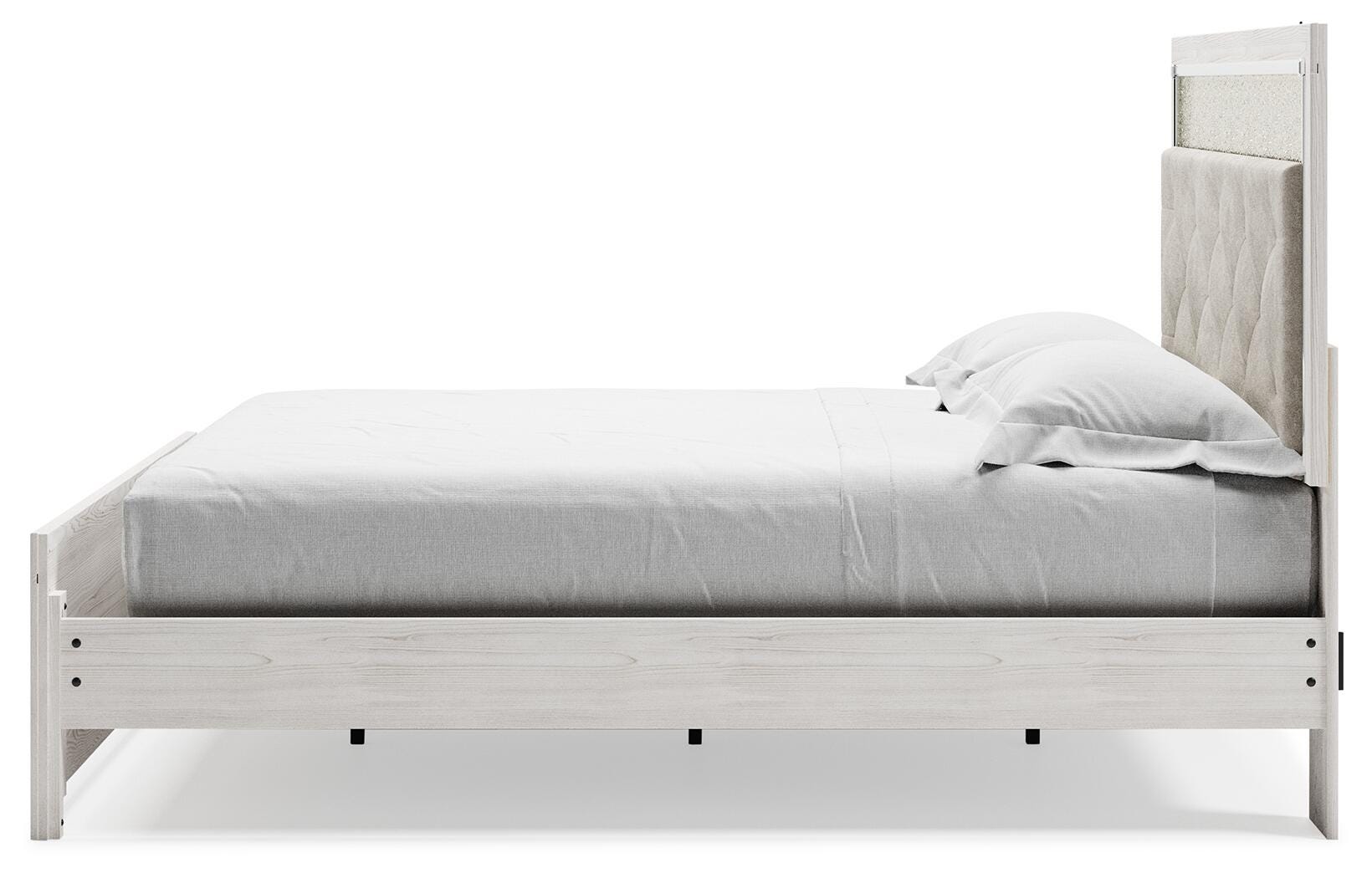 Altyra White King Storage Panel Bed and Nightstand