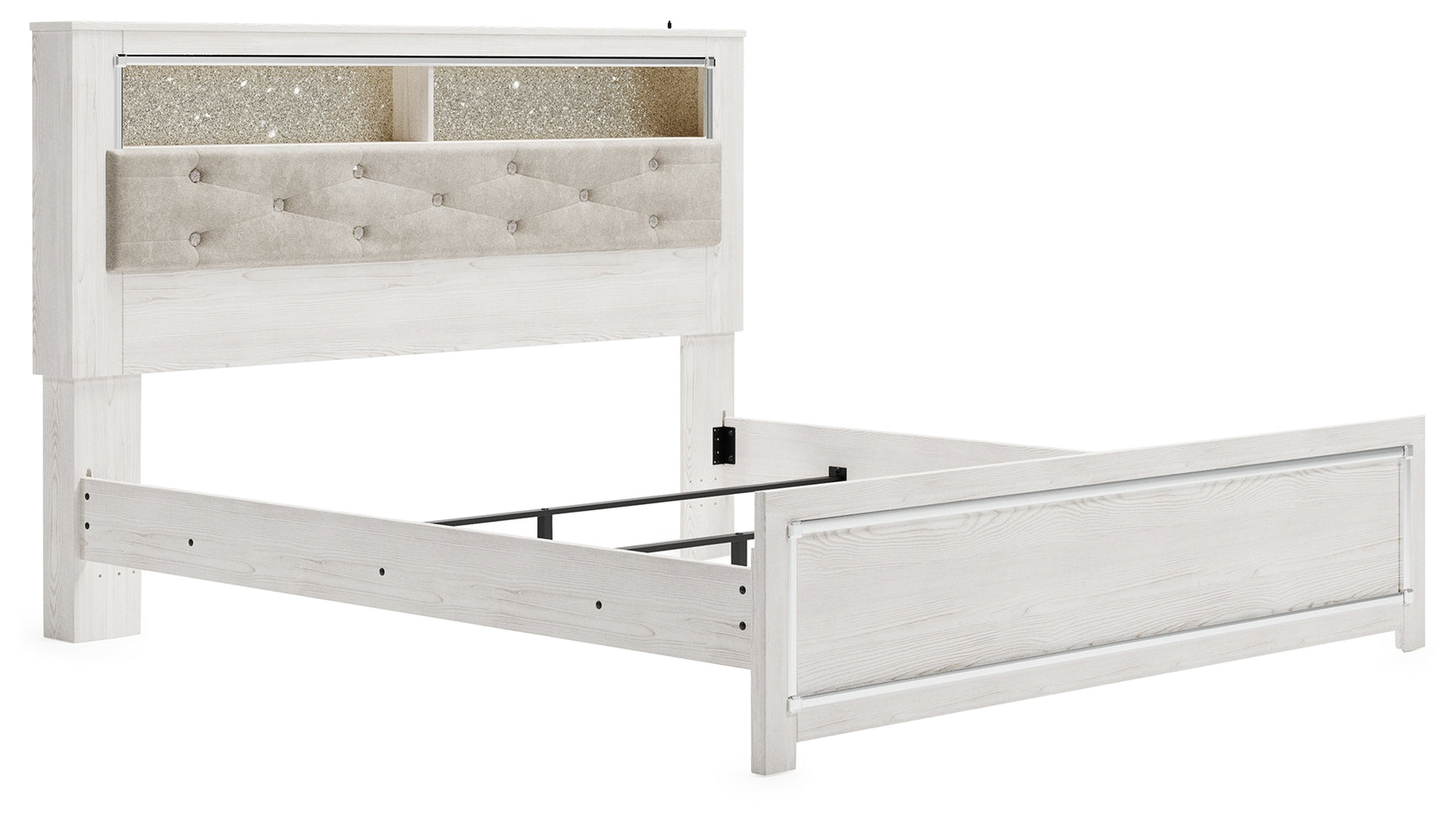 Altyra White King Panel Bookcase Bed