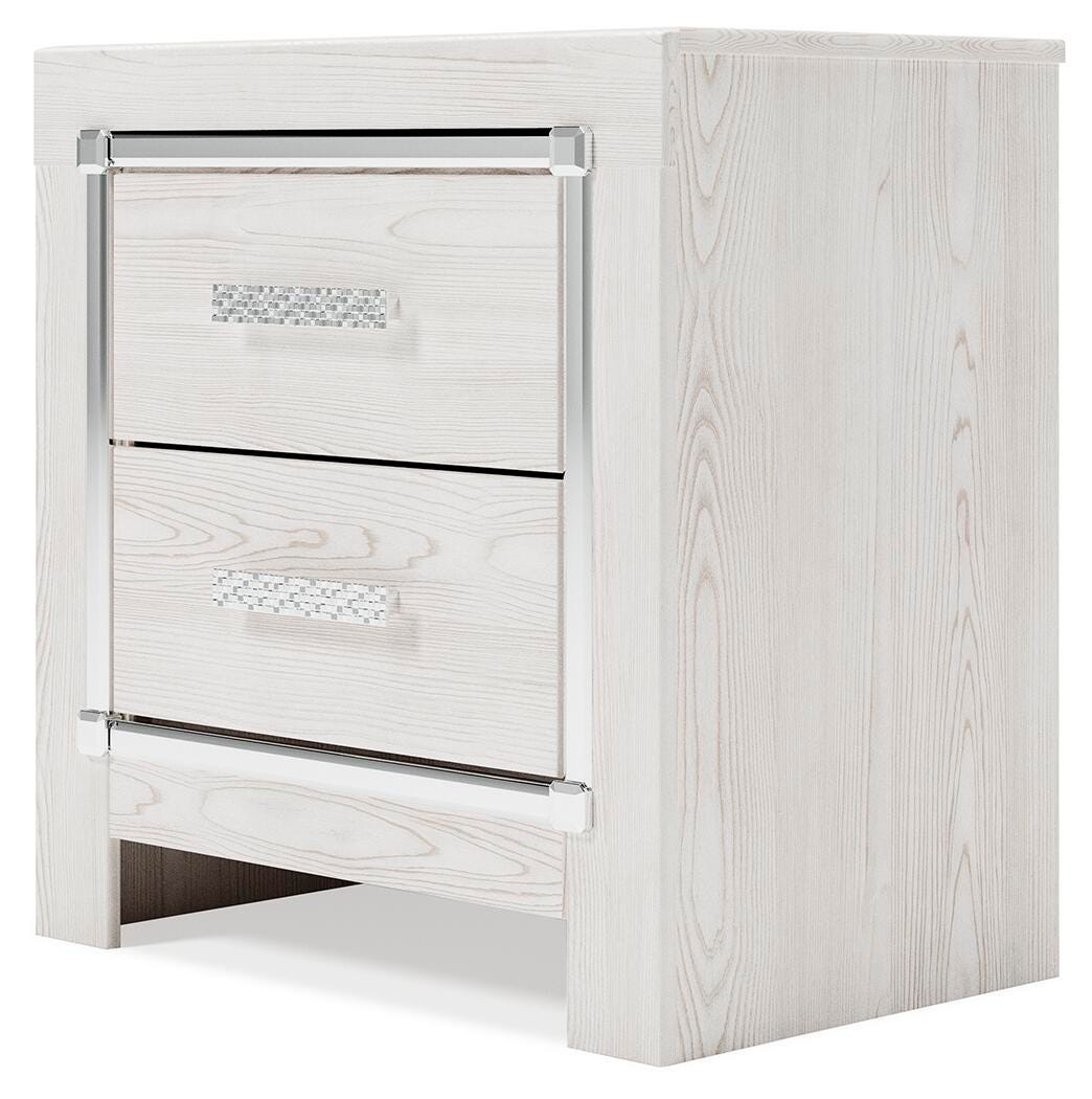 Altyra White King Storage Panel Bed and Nightstand