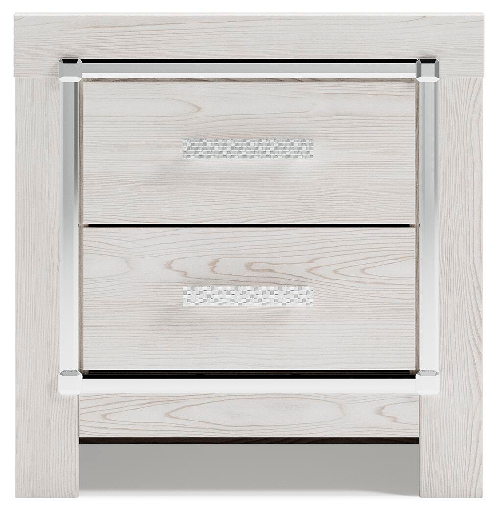 Altyra White King Storage Panel Bed and Nightstand