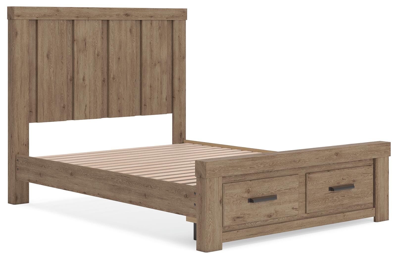 Garistyn Light Brown Queen Panel Storage Bed (Online Special Price)