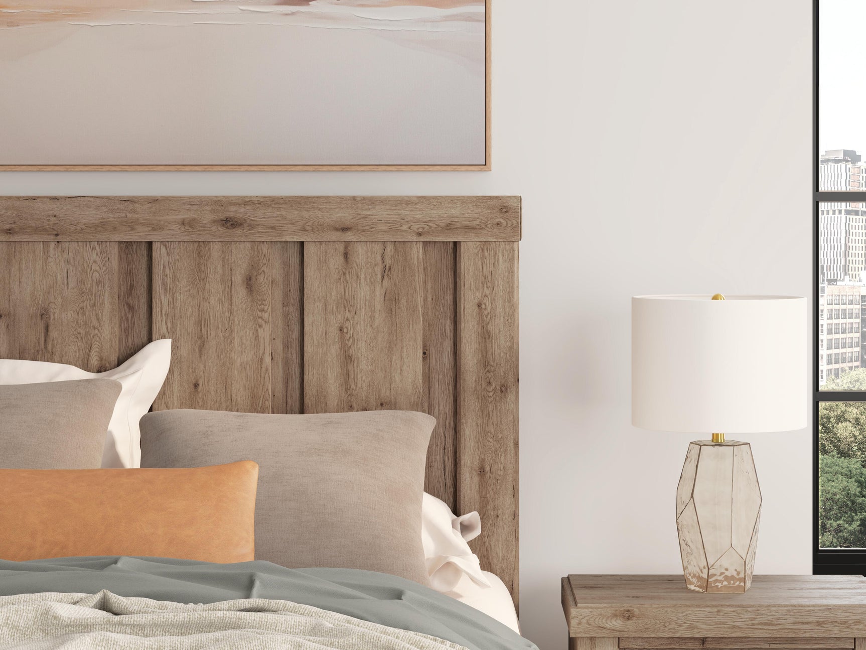 Garistyn Light Brown Queen Panel Storage Bed (Online Special Price)