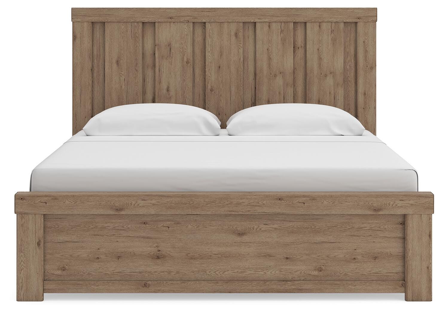 Garistyn Light Brown King Panel Bed