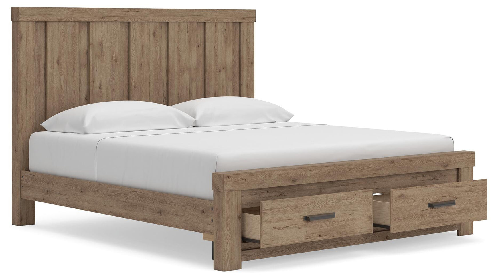Garistyn Light Brown King Panel Storage Bed (Online Special Price)