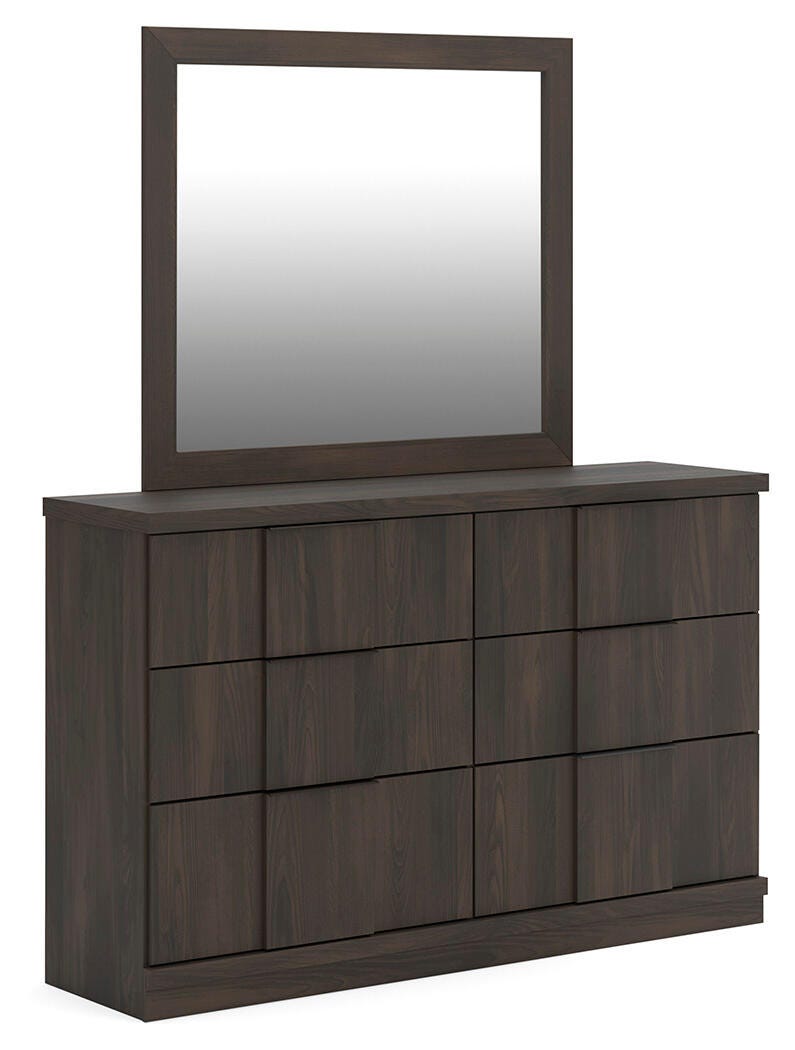 Shaehartin Dark Brown Dresser and Mirror (Online Special Price)