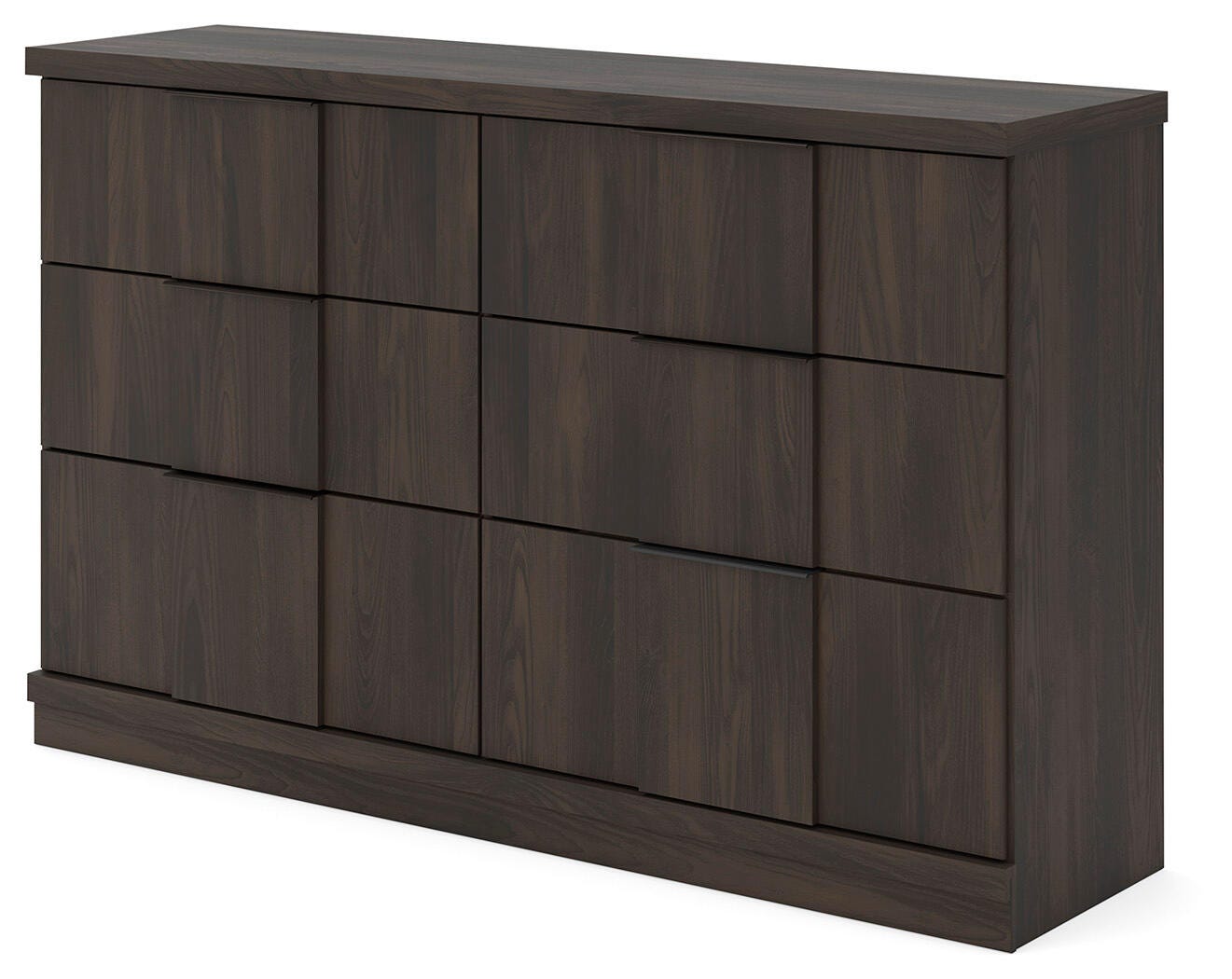 Shaehartin Dark Brown Six Drawer Dresser