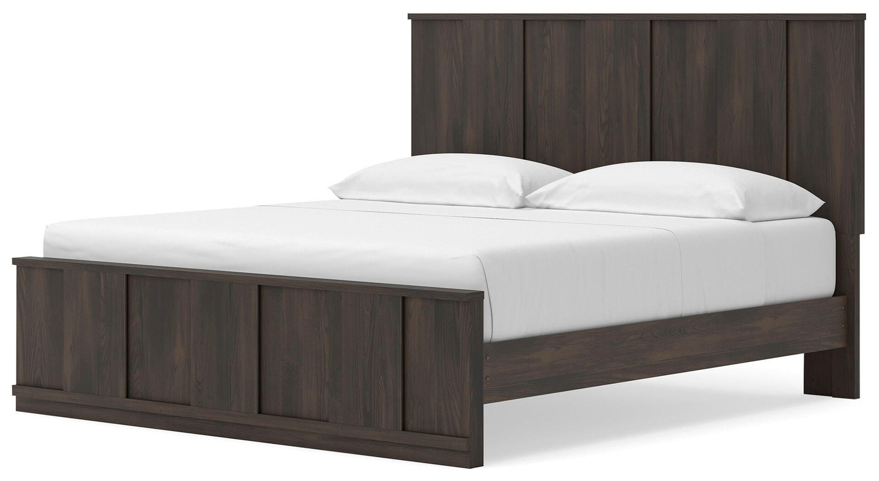 Shaehartin Dark Brown King Panel Platform Bed (Online Special Price)