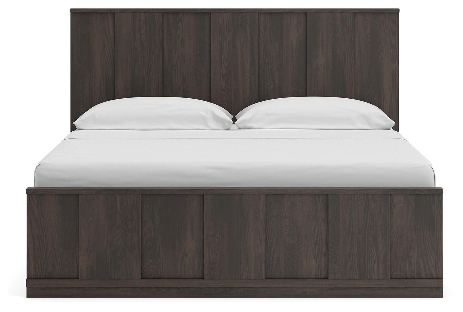 Shaehartin Dark Brown King Panel Platform Bed (Online Special Price)