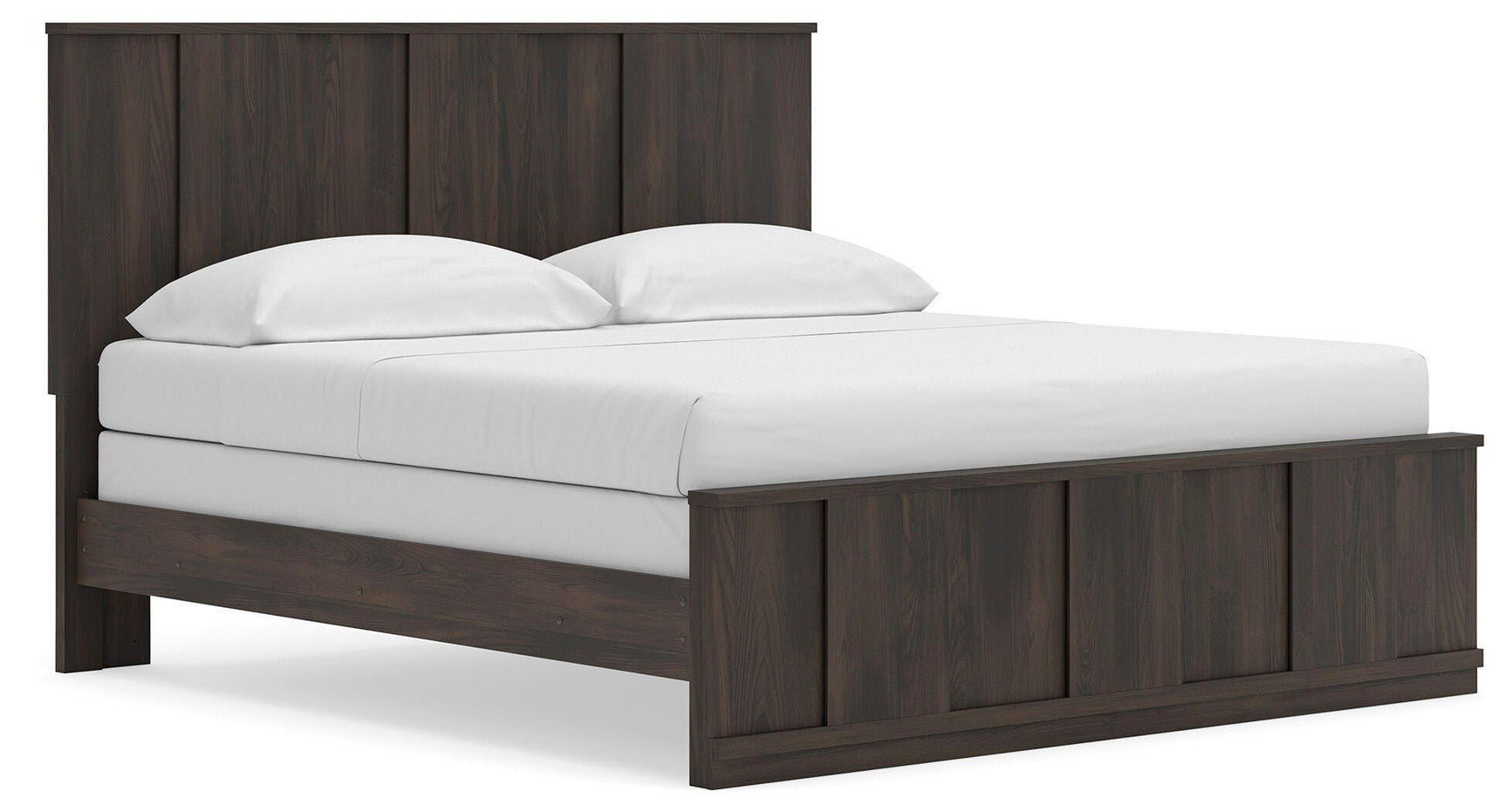 Shaehartin Dark Brown King Panel Bed (Online Special Price)