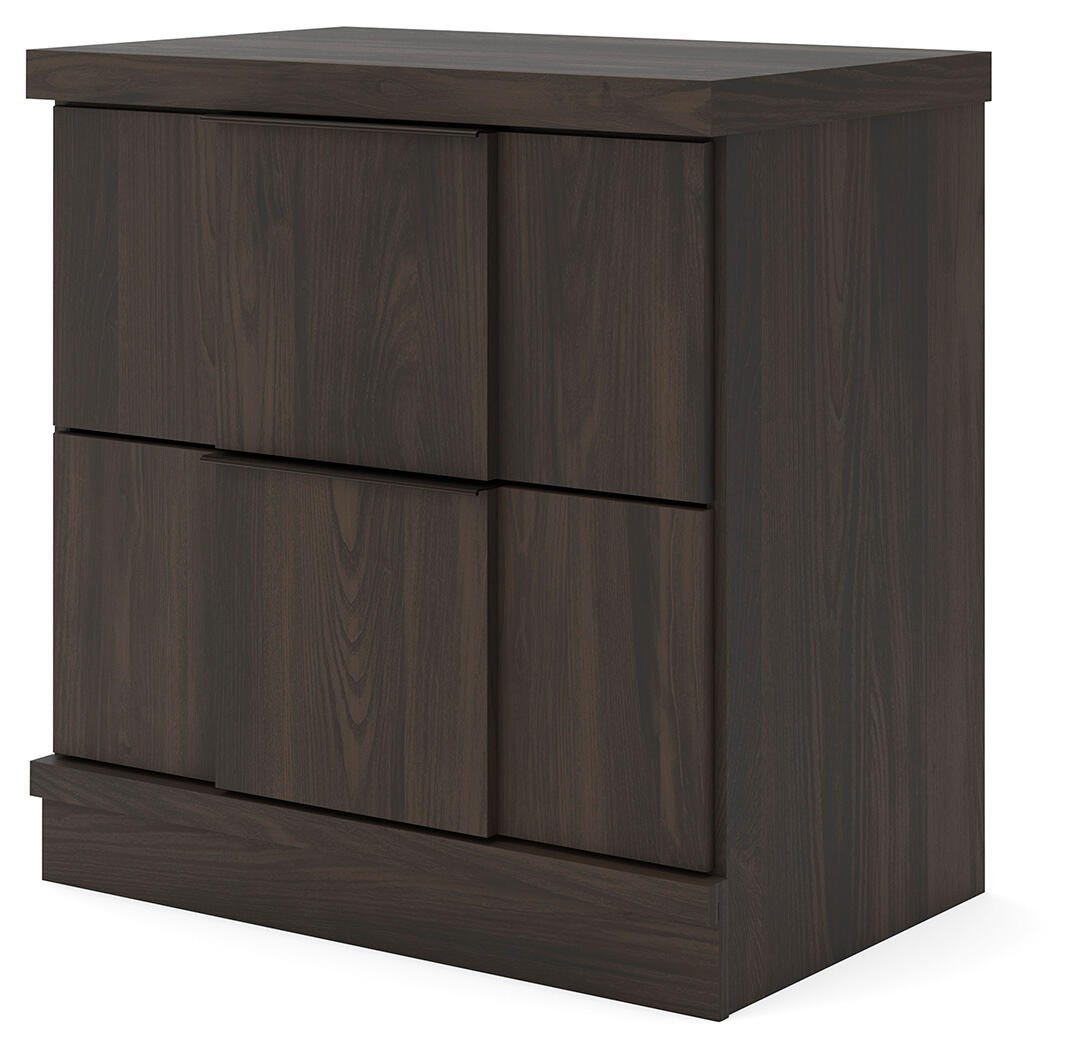 Shaehartin Dark Brown Two Drawer Nightstand (Online Special Price)