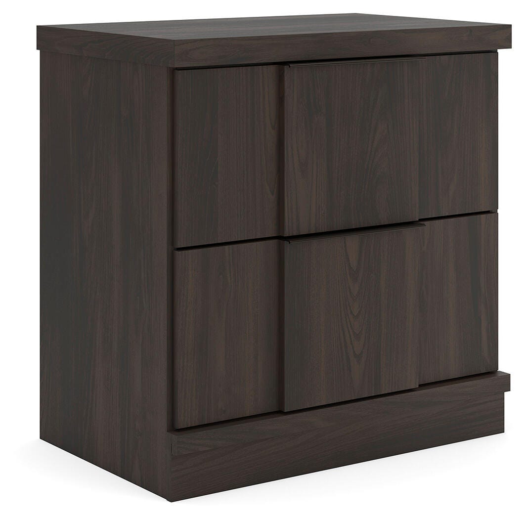 Shaehartin Dark Brown Two Drawer Nightstand (Online Special Price)
