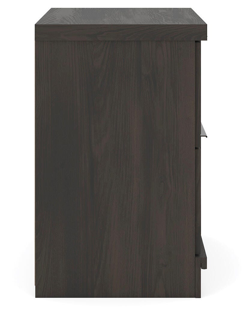 Shaehartin Dark Brown Two Drawer Nightstand (Online Special Price)