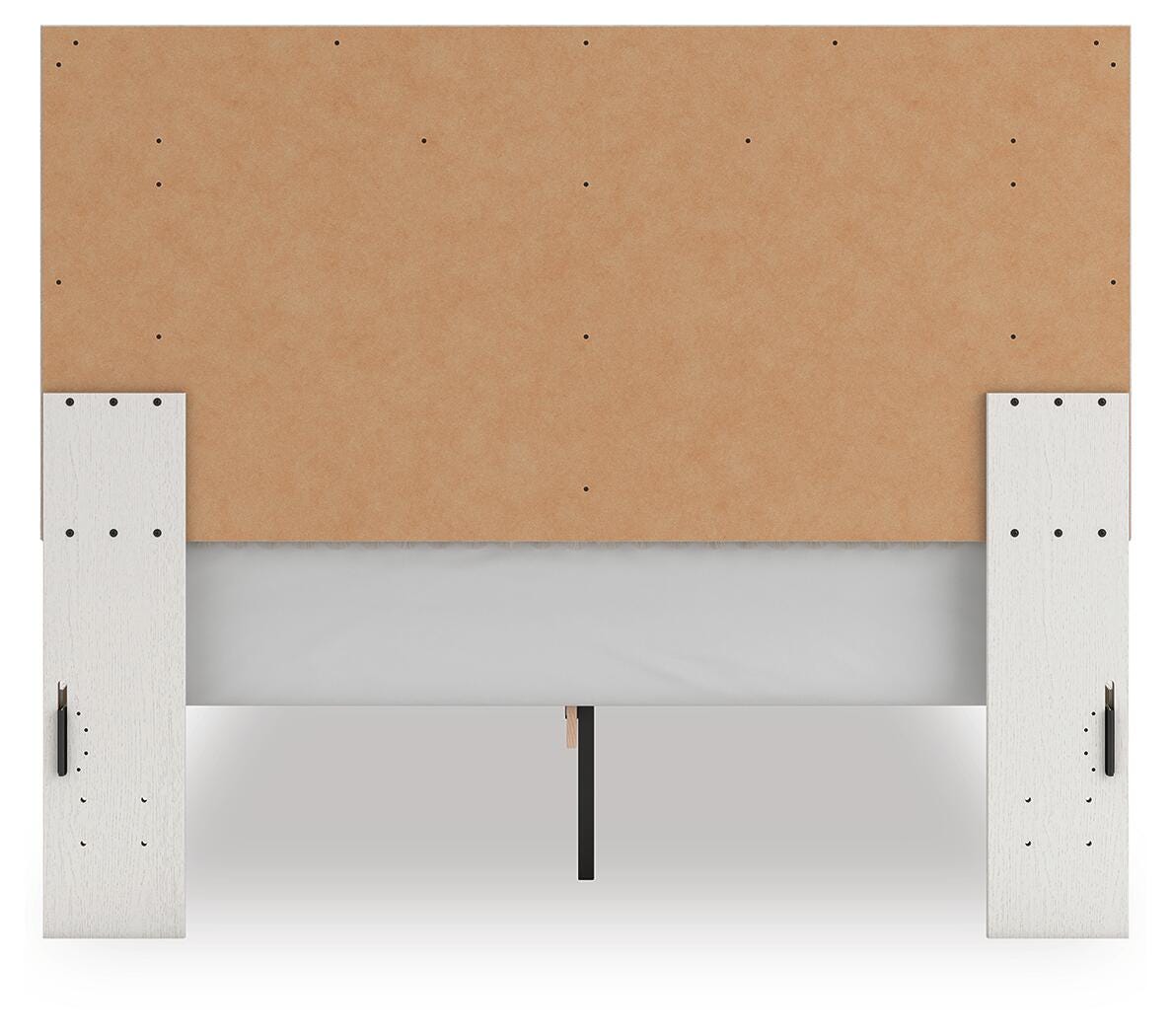 Birmonton White Queen Upholstered Panel Platform Bed
