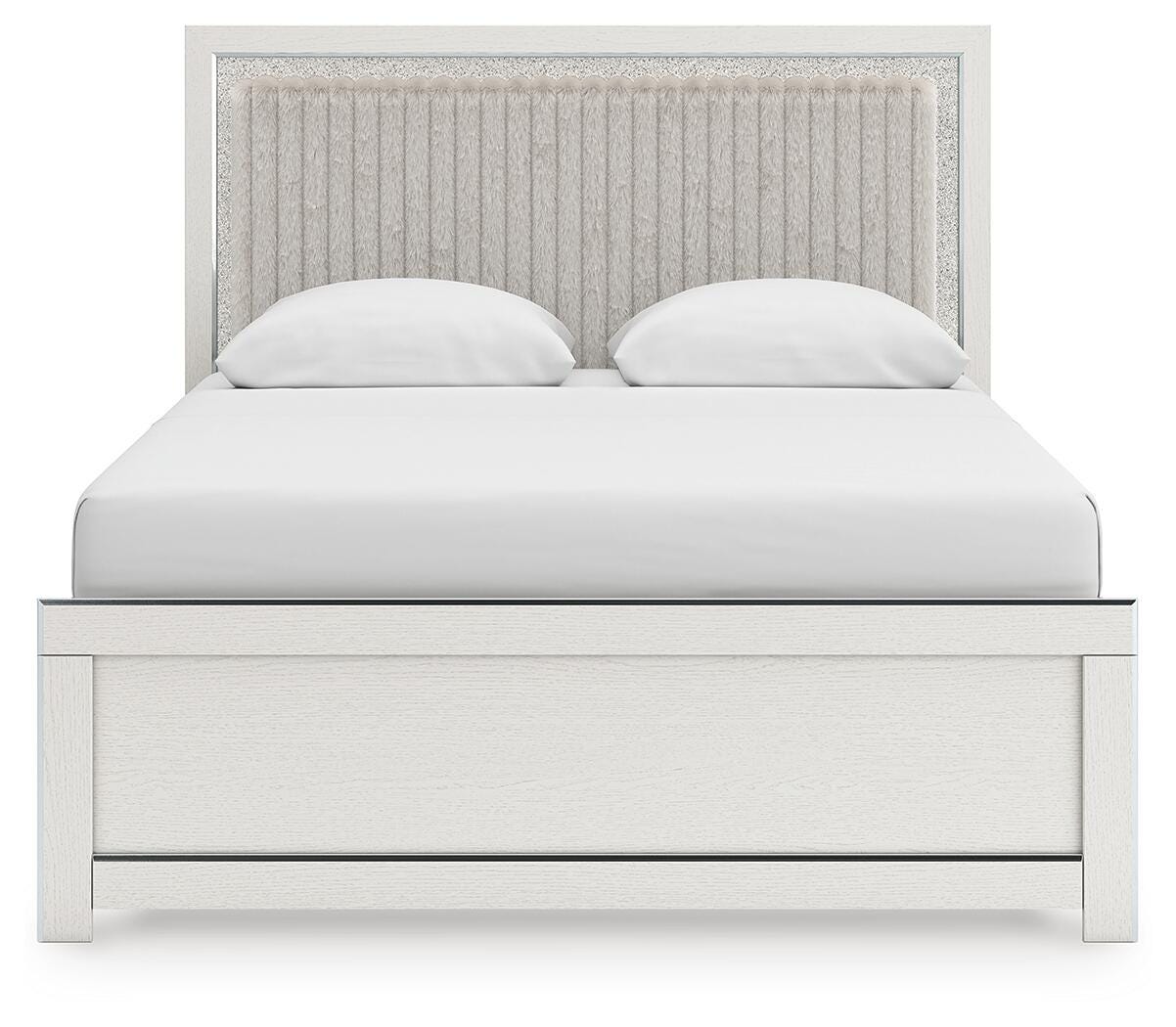 Birmonton White Queen Upholstered Panel Bed