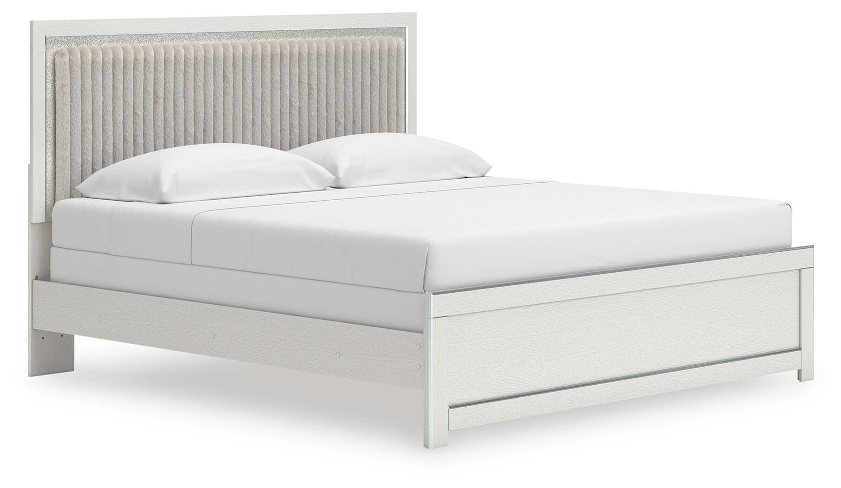 Birmonton White King Upholstered Panel Bed (Online Special Price)
