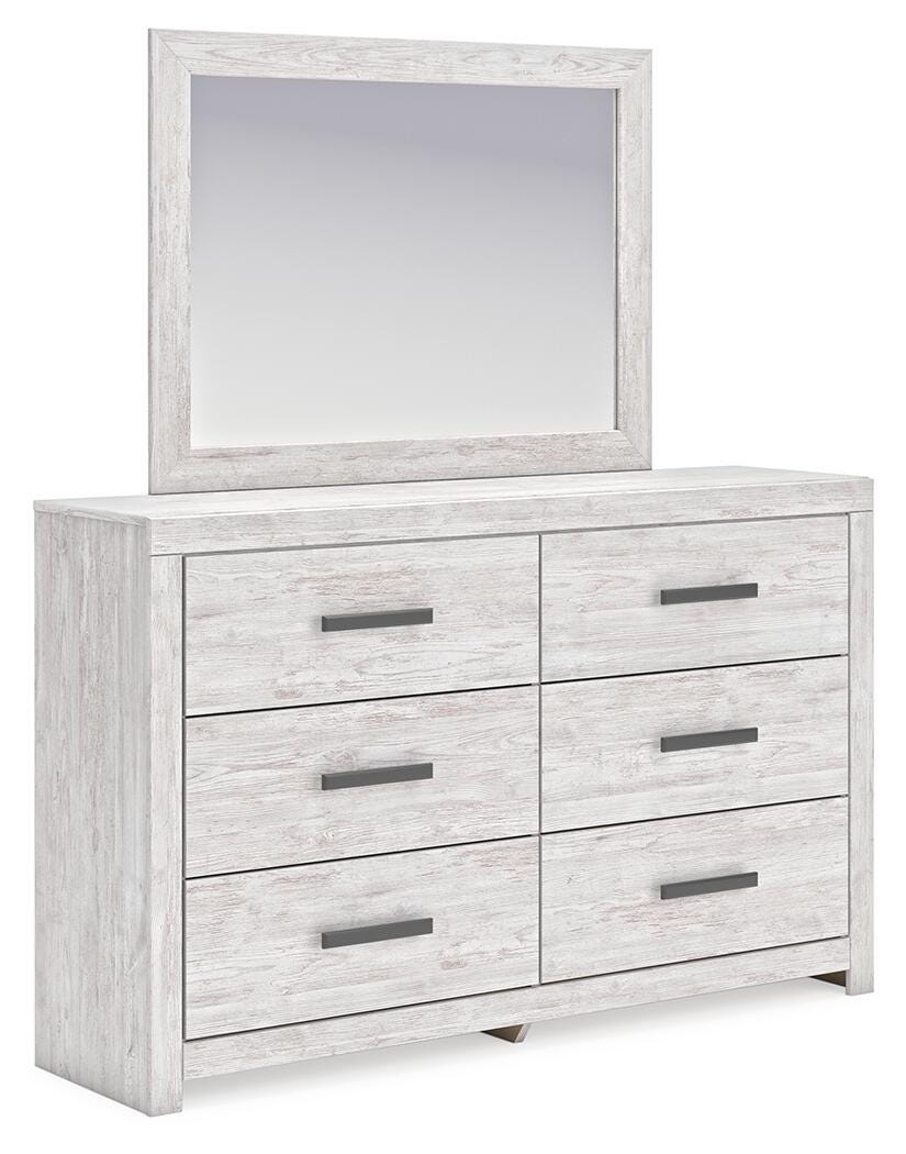 Cayboni Whitewash Dresser, Mirror and Nightstand (Online Special Price)
