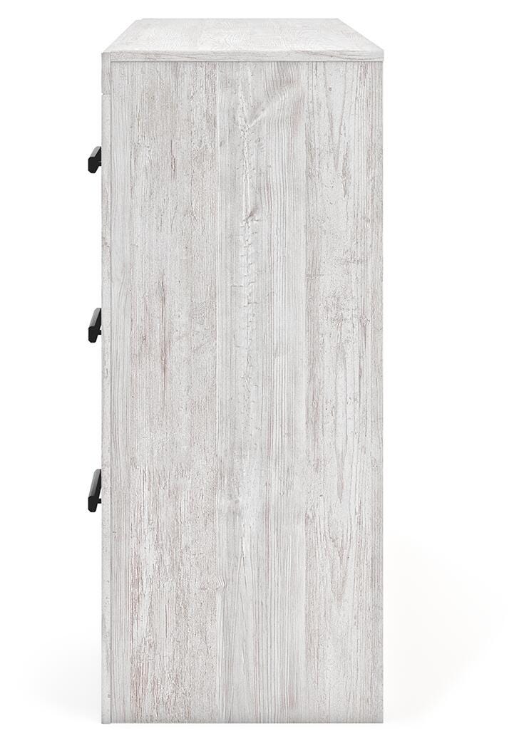 Cayboni Whitewash King Panel Bed, Dresser and Nightstand