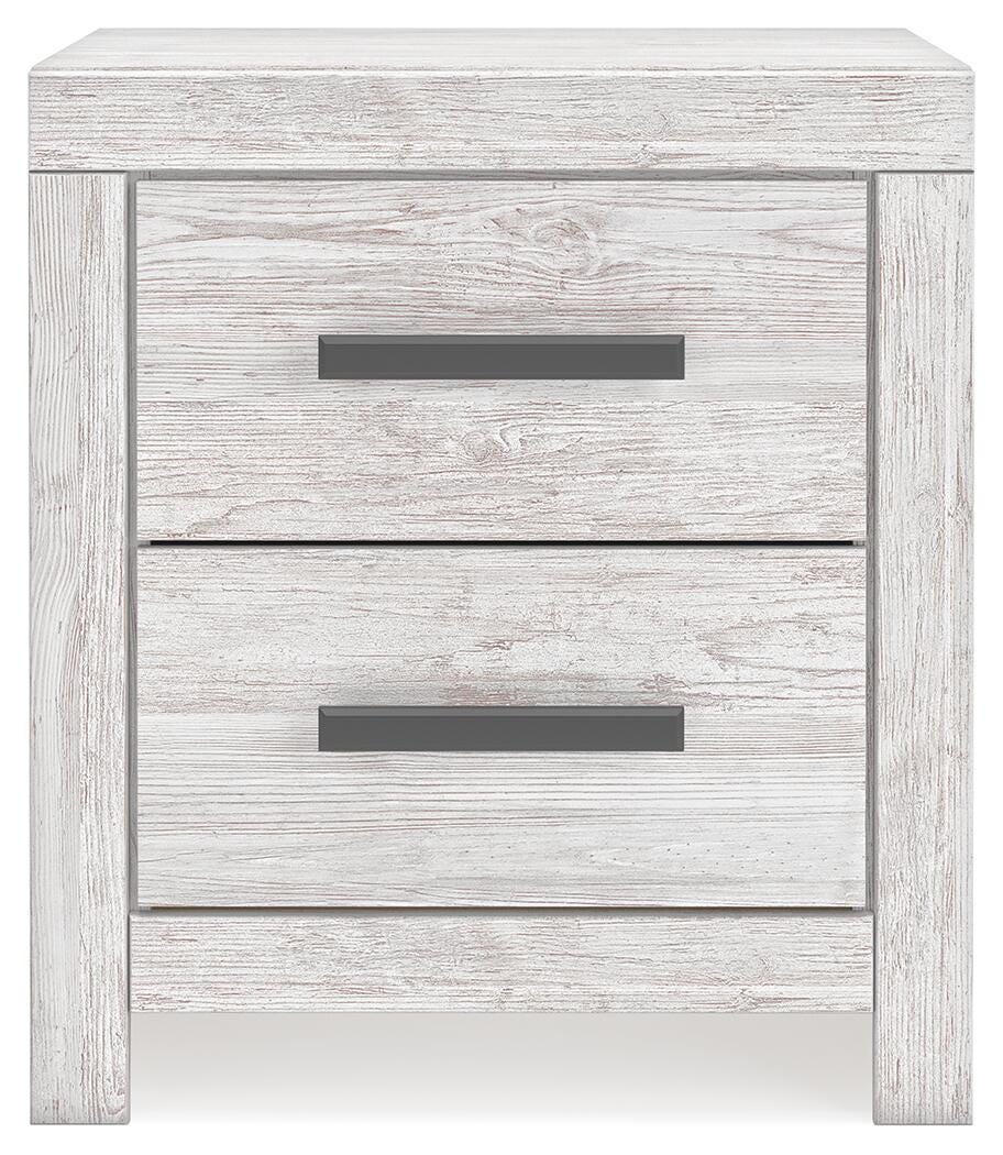 Cayboni Whitewash Queen Panel Bed, Chest and Nightstand