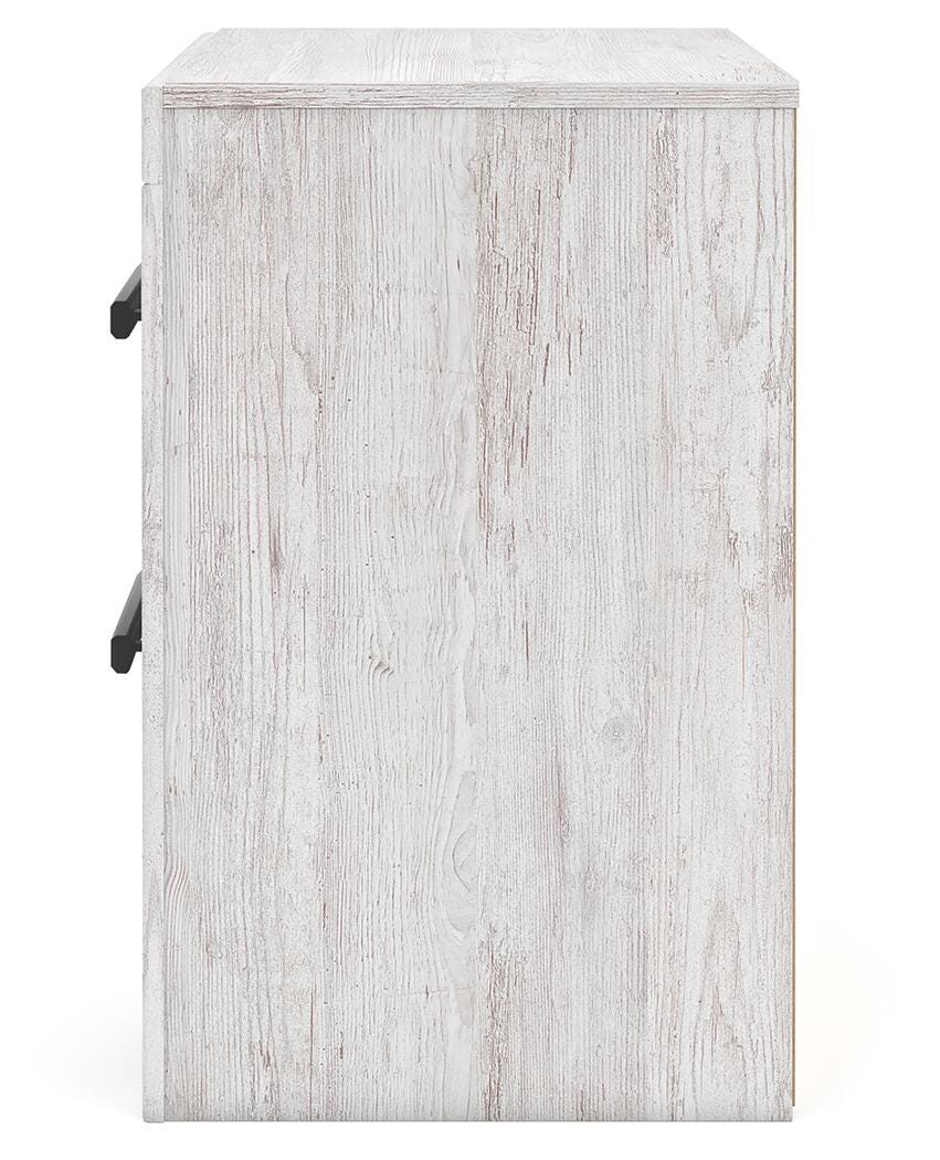 Cayboni Whitewash Queen Panel Bed, Chest and Nightstand